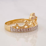 Anillo Tiara Real 2.95g / T8 Dos Oros Amarillo Blanco 18K