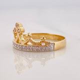 Anillo Tiara Real 2.95g / T8 Dos Oros Amarillo Blanco 18K