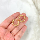 Candongas Kari 1.65gr / 2cm / Rayadas Entorchadas Oro Amarillo