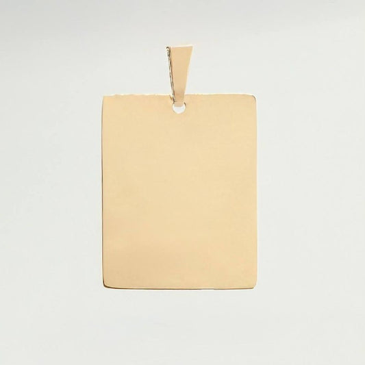 Dije Placa Rectangular 1.85gr / 2.9cm / Oro Amarillo 18K *