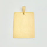 Dije Placa Rectangular 1.9gr / 2.9cm / Oro Amarillo 18K ©