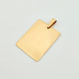 Dije Placa Rectangular 2.35gr / 2.9cm / Oro Amarillo 18K *
