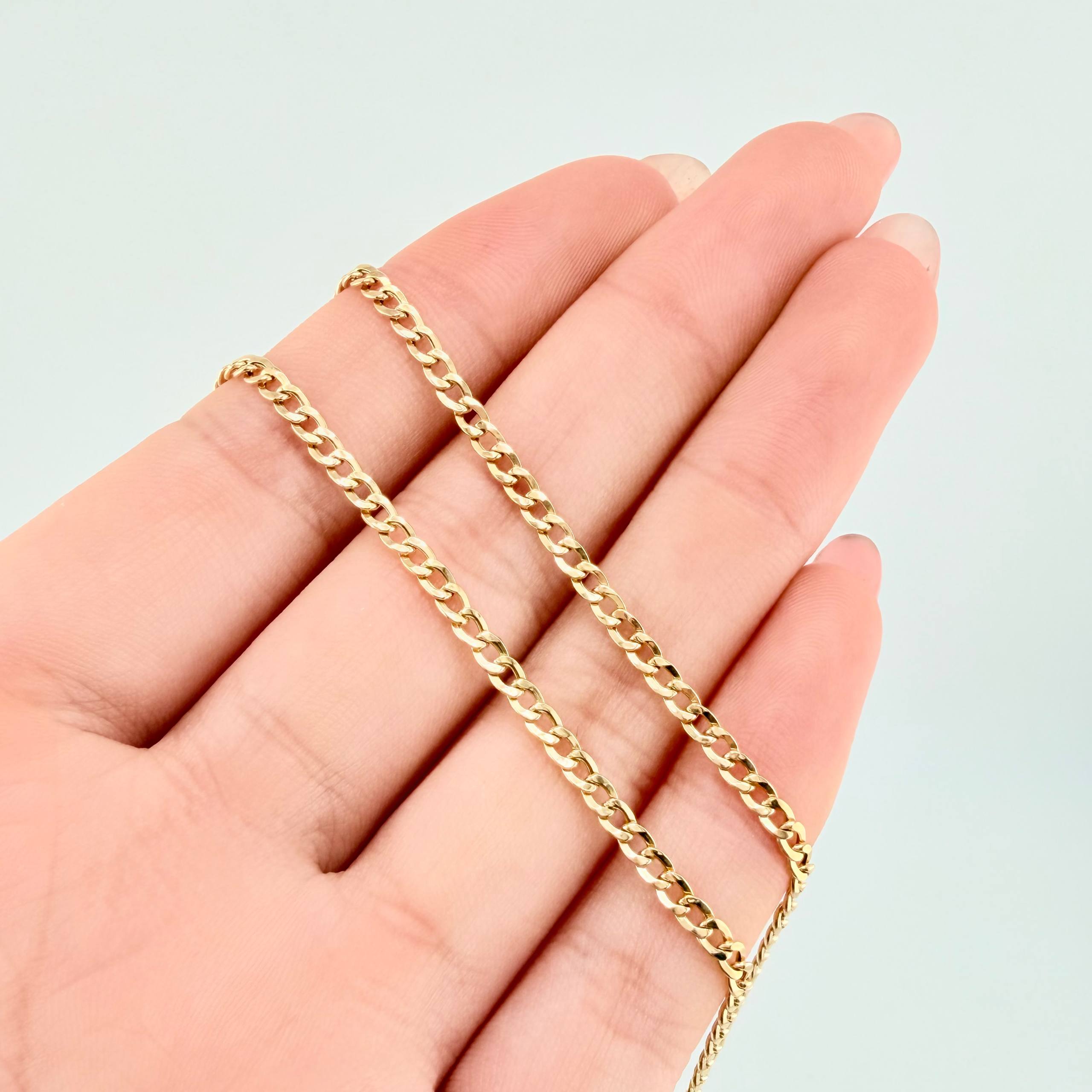Cadena Cubana 2.5gr / 50cm / 2.5mm Oro Amarillo +1 18K