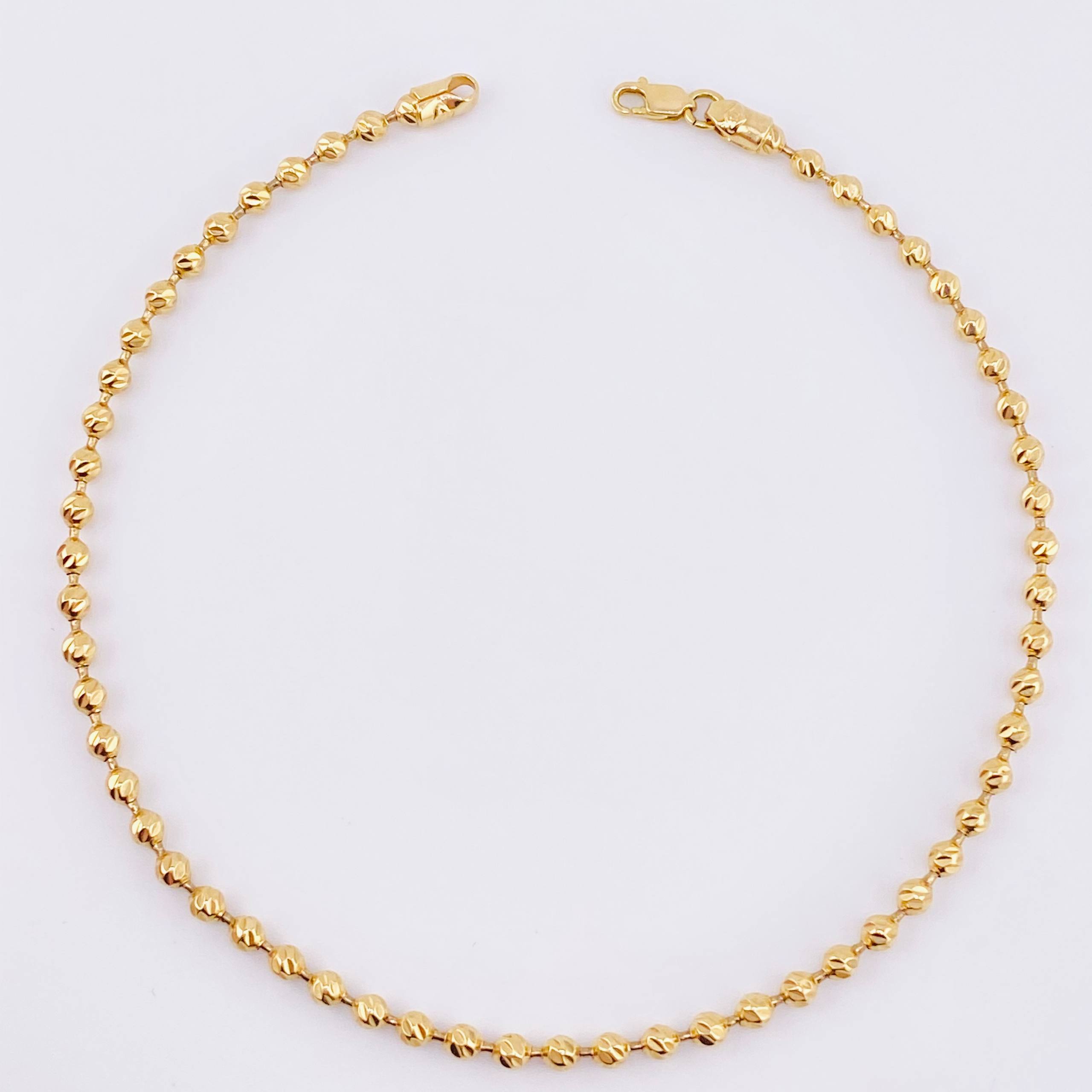 Tobillera Militar Diamantada 7.8gr / 26cm / 3mm Oro Amarillo 18K