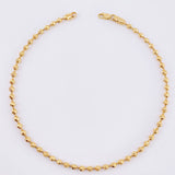 Tobillera Militar Diamantada 7.8gr / 26cm / 3mm Oro Amarillo 18K