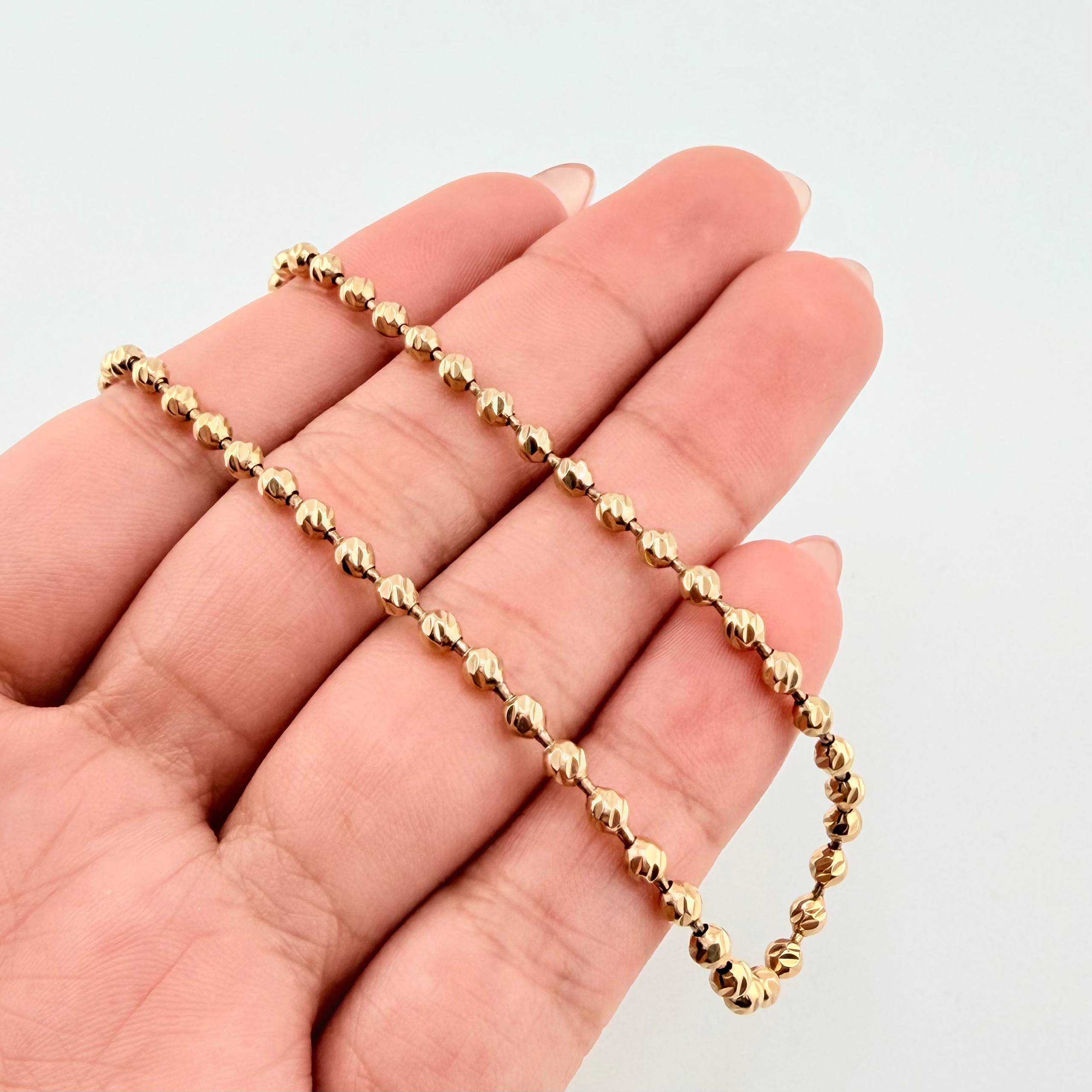 Tobillera Militar Diamantada 7.8gr / 26cm / 3mm Oro Amarillo 18K