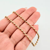 Tobillera Militar Diamantada 7.8gr / 26cm / 3mm Oro Amarillo 18K