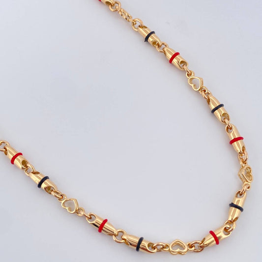 Cadena Rustica Corazones 21.2gr / 47.1cm / Oro Amarillo 18K &