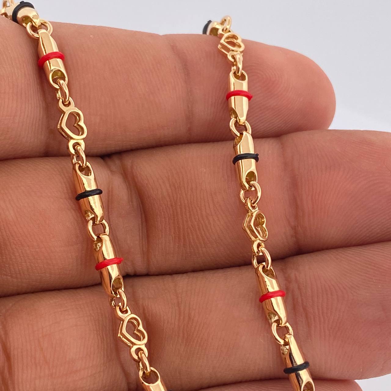 Cadena Rustica Corazones 21.2gr / 47.1cm / Oro Amarillo 18K &
