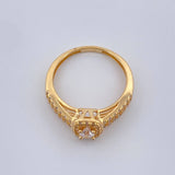 Anillo Halo Cuadrado 2.45gr / T6 1/4 / Oro Amarillo 18K &