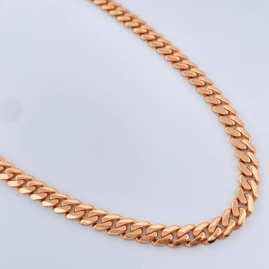 Cadena Cubana Infinito 18.60gr / 61cm / Dos Oros Blanco Rosa +4 18K &