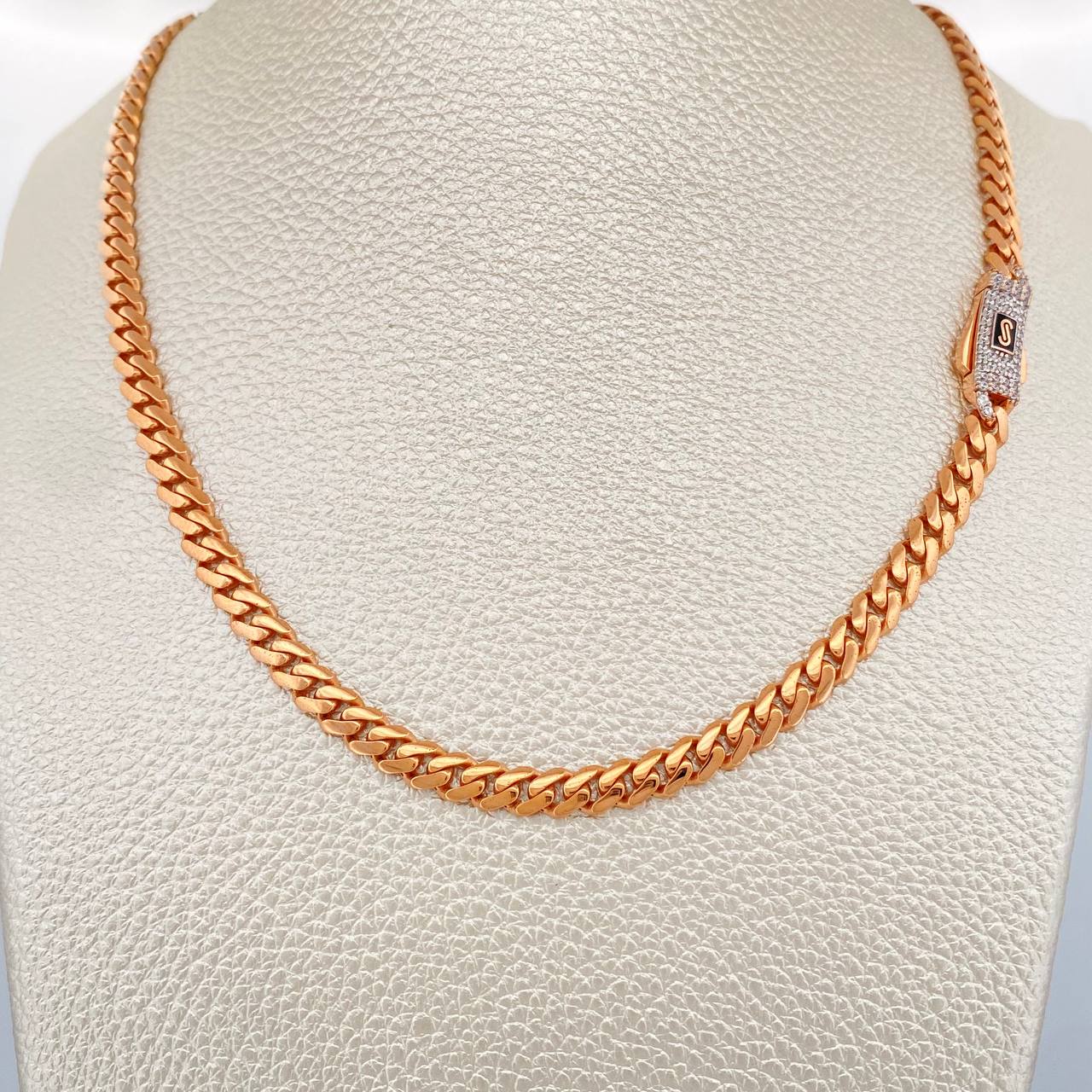 Cadena Cubana Infinito 18.60gr / 61cm / Dos Oros Blanco Rosa +4 18K &