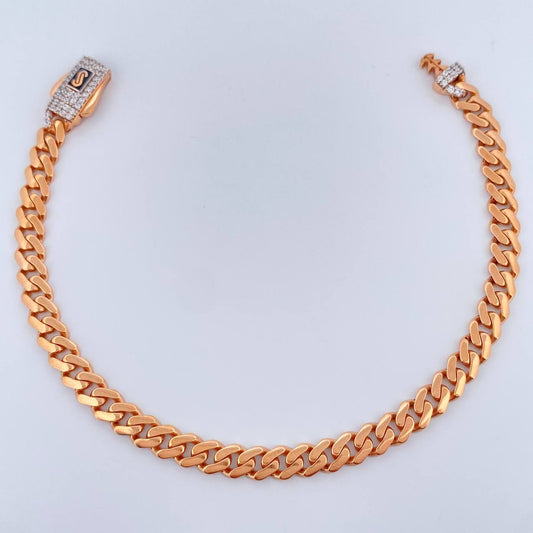 Pulso Cubana Infinito 6.6gr / 18.4cm / Dos Oros Blanco Rosa +4 18K &