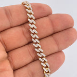 Pulso Cubana Infinito 10.4gr / 19.4cm / Dos Oros Amarillo Blanco +4 18K &