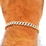 Pulso Cubana Infinito 10.4gr / 19.4cm / Dos Oros Amarillo Blanco +4 18K &