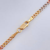 Cadena Cubana 4.1gr / 61.5cm / Tres Oros +1 14K Italy &