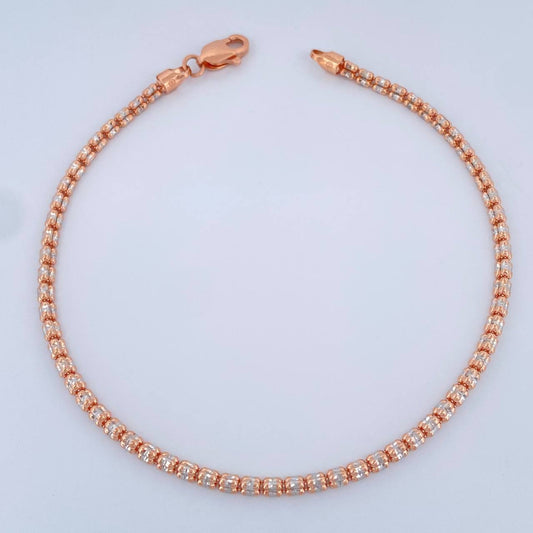 Pulso Ice 4gr / 18cm / Dos Oros Blanco Rosa +4 14K Italy &