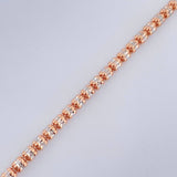 Pulso Ice 4.35gr / 20.5cm / Dos Oros Blanco Rosa +4 14K Italy &