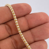 Pulso Ice 6.1gr / 18cm / Dos Oros Amarillo Blanco +4 14K Italy &
