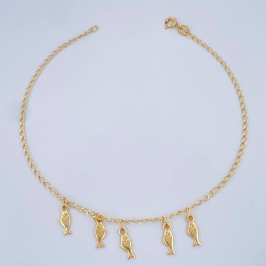 Tobillera Espiga 3.2gr / 23.6cm / Oro Amarillo +3 18K $