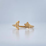 Anillo Abrazo Luna Estrella 1.75gr / T8 / Oro Amarillo 18K $