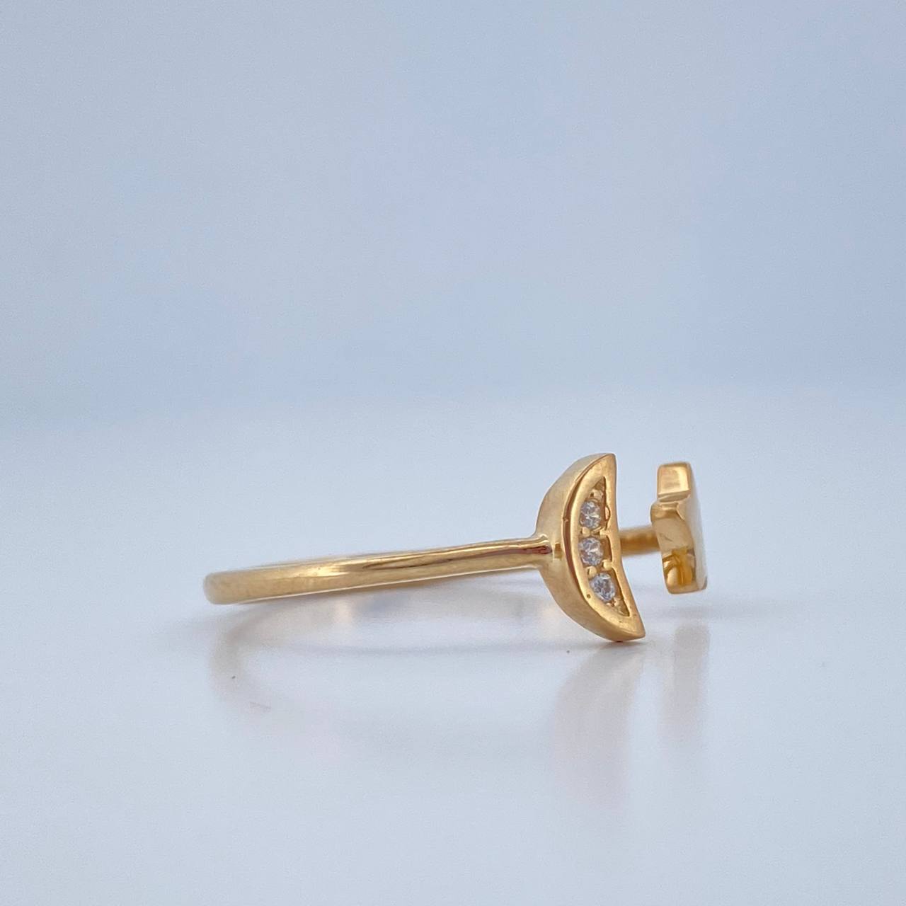 Anillo Abrazo Luna Estrella 1.55gr / T5 3/4 / Oro Amarillo 18K $