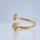 Anillo Abrazo Estrella 3.3gr / T6 3/4 / Oro Amarillo 18K $