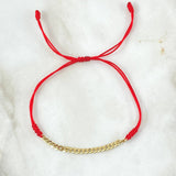 Pulsera Roja Retazo Cubano 0.5gr / 3mm Oro Amarillo 18K