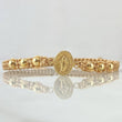Pulsera Beige Herraje Virgen Milagrosa 1.05gr / 4mm Bolas Lisas 6 und Oro Amarillo 18K ©