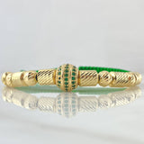 Pulsera Verde Herraje Rueda Circones Verdes 5.7gr / 6mm Bolas Diamantadas 6 und Cilindros Diamantados 6 und Oro Amarillo 18K *