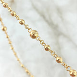 Rosario Virgen Milagrosa 18gr / 60cm / 6mm-4mm Bolas Diamantadas Cruz Circones Blancos Oro Amarillo