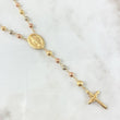 Rosario Virgen Milagrosa 15.45gr / 60cm / 6mm-5mm Bolas Diamantadas Cruz Cristo Tres Oros *
