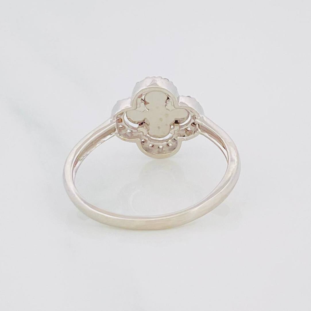Anillo Trebol 2g / T6 1/2 Oro Blanco 18K