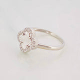 Anillo Trebol 2g / T6 1/2 Oro Blanco 18K