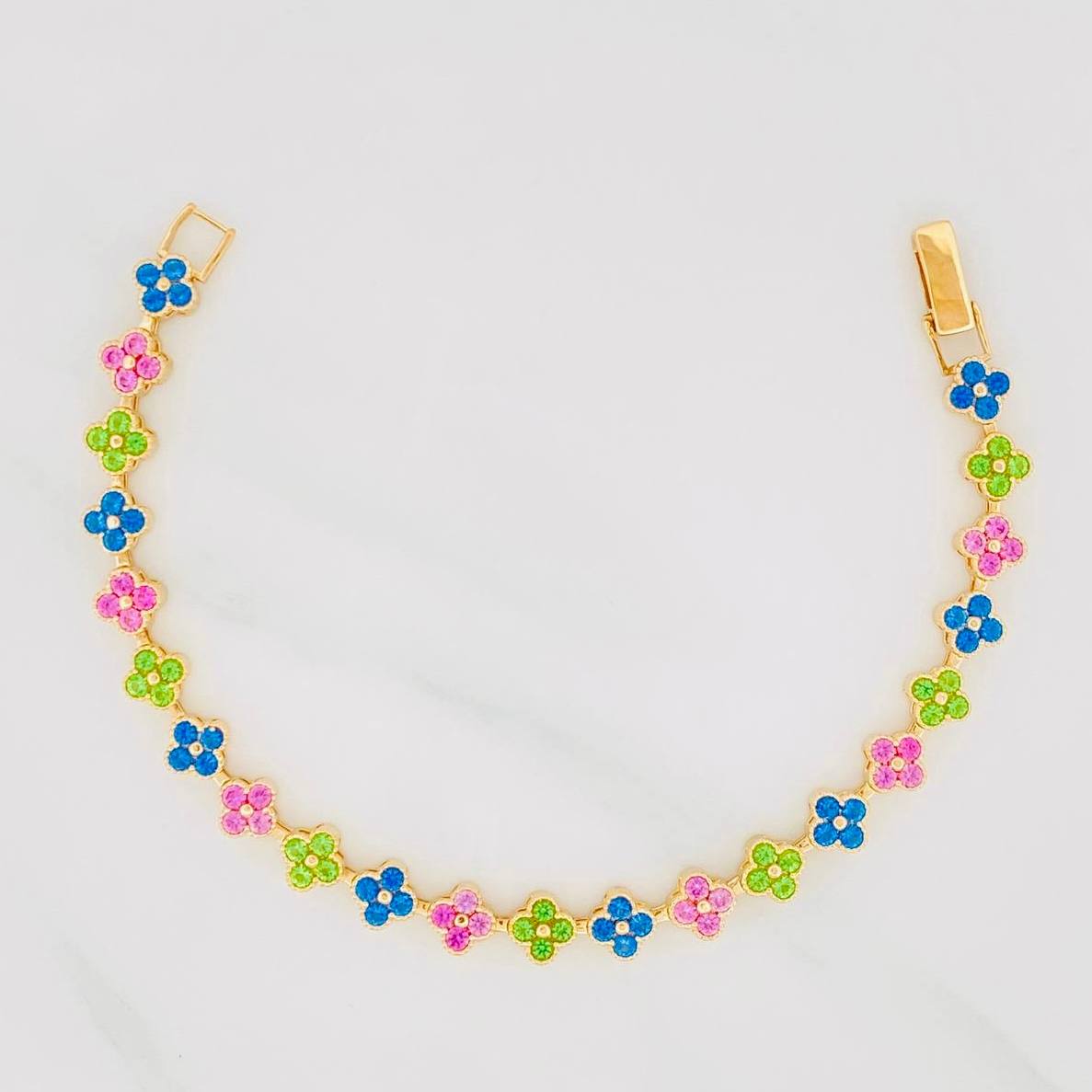 Pulso Flores 10.85g / 17cm / 6mm Oro Amarillo 18K