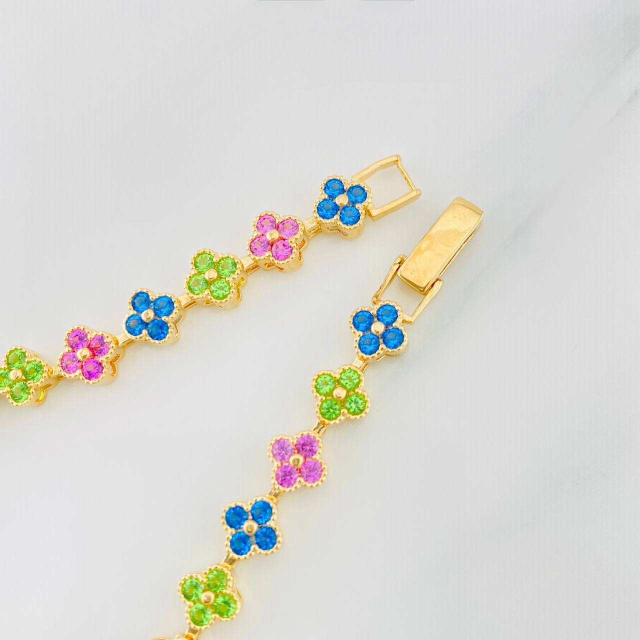 Pulso Flores 10.85g / 17cm / 6mm Oro Amarillo 18K