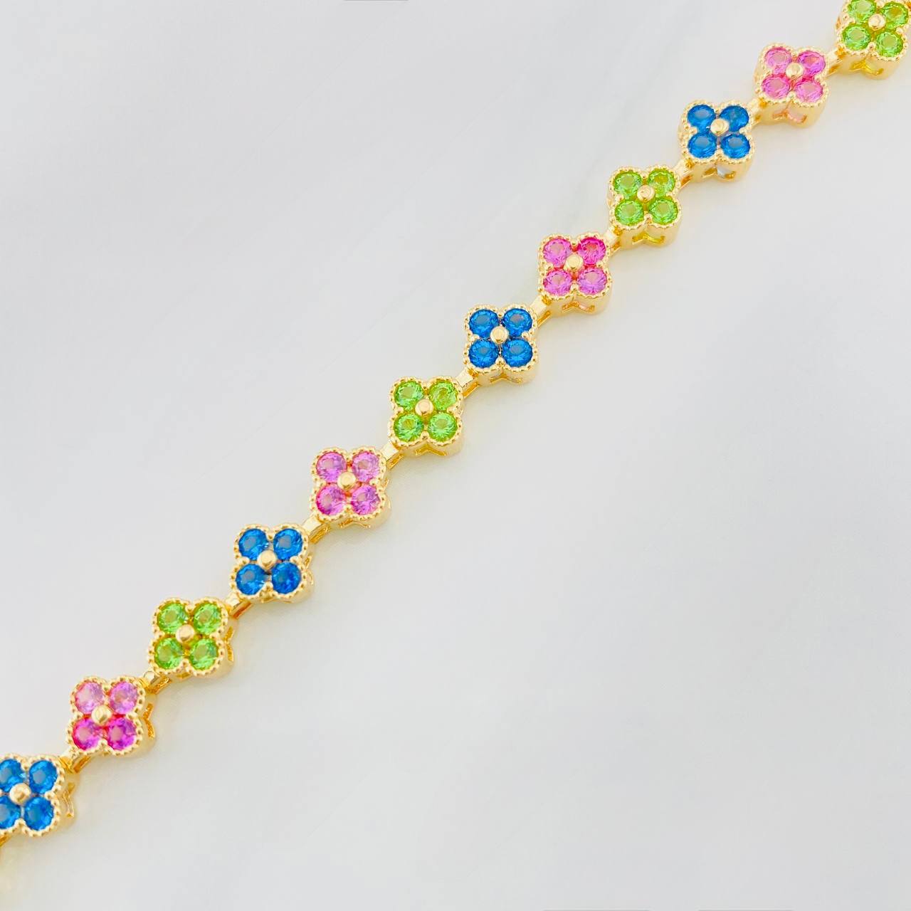 Pulso Flores 10.85g / 17cm / 6mm Oro Amarillo 18K