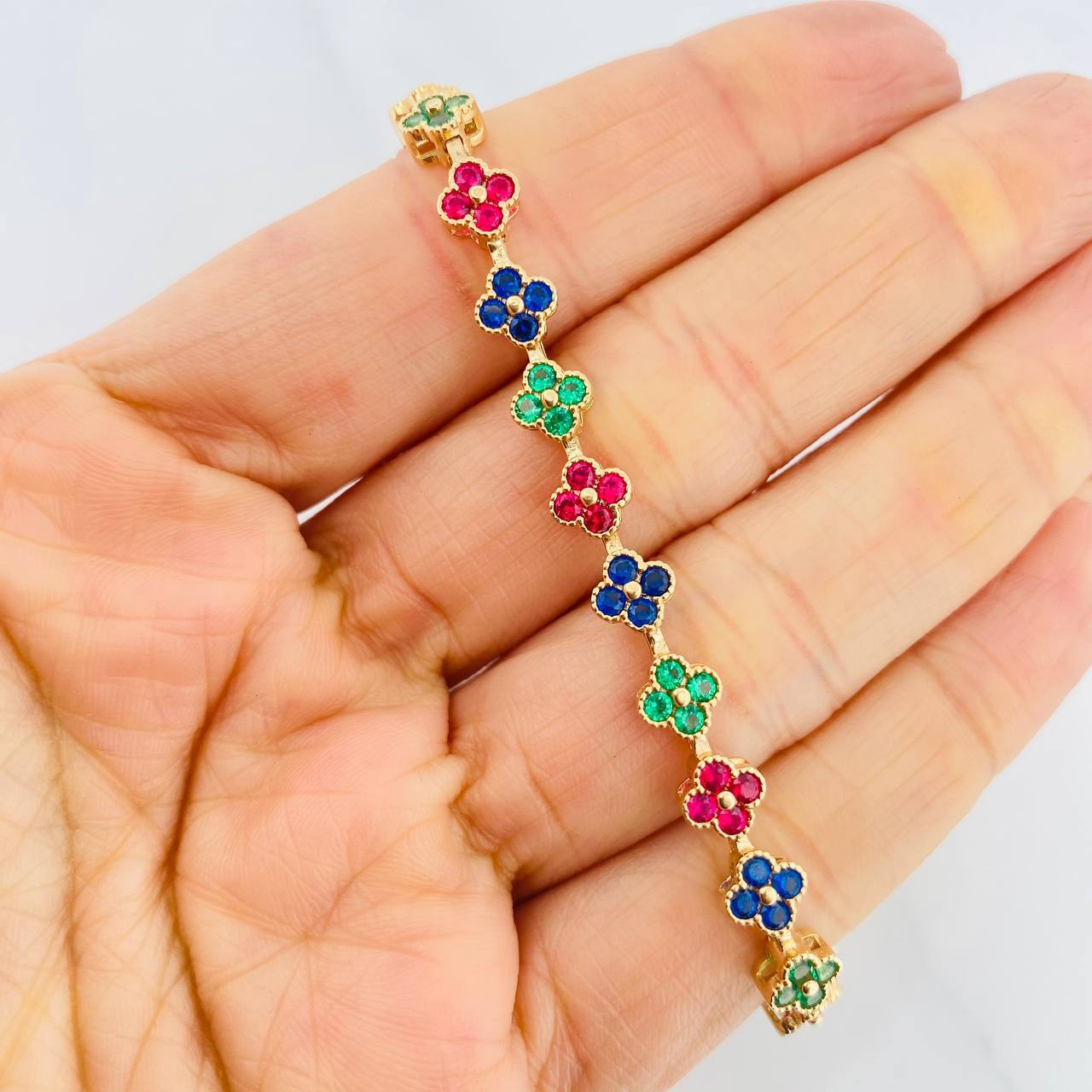 Pulso Flores 10.45g / 16cm / 6mm Oro Amarillo 18K
