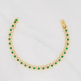 Pulso Tennis Flor 15.2g / 17cm / 6mm Oro Amarillo 18K