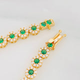 Pulso Tennis Flor 15.2g / 17cm / 6mm Oro Amarillo 18K