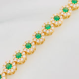 Pulso Tennis Flor 15.2g / 17cm / 6mm Oro Amarillo 18K
