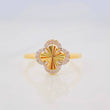Anillo Trebol 2.15g / T6 1/2 Dos Oros Amarillo Blanco 18K