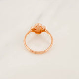 Anillo Trebol 2.15g / T6 1/4 Dos Oros Blanco Rosa 18K