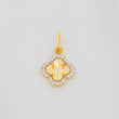 Dije Trebol 1g / 2cm Dos Oros Amarillo Blanco 18K