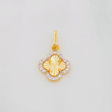 Dije Trebol 1g / 2cm Dos Oros Amarillo Blanco 18K