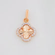 Dije Trebol 1g / 2cm Dos Oros Blanco Rosa 18K