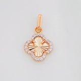 Dije Trebol 1g / 2cm Dos Oros Blanco Rosa 18K