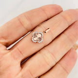 Dije Trebol 1g / 2cm Dos Oros Blanco Rosa 18K