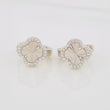 Candongas Trebol 2.8g / 1.3cm Oro Blanco 18K