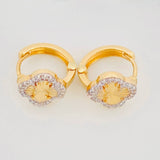 Candongas Trebol 2.7g / 1.3cm Dos Oros Amarillo Blanco 18K